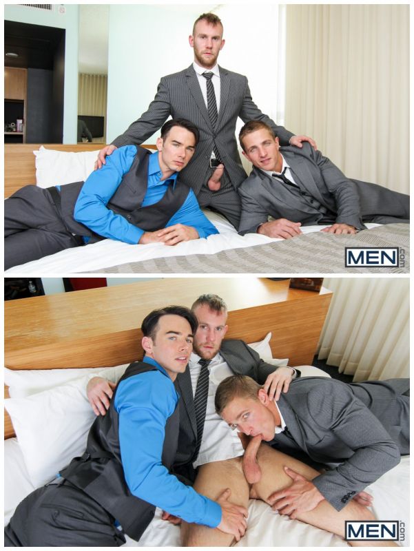 gay men in suits having sex