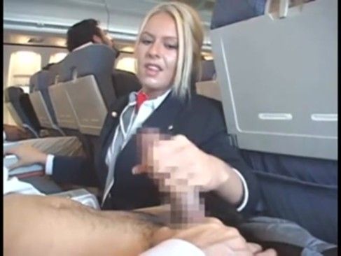 asian stewardess handjob on bus in