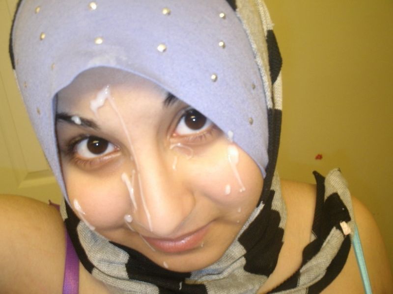 muslim woman cum facial