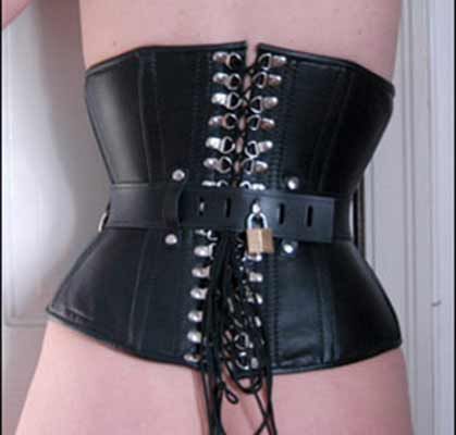 corset and bondage and heels
