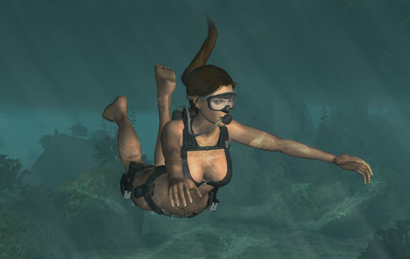 woman scuba underwater