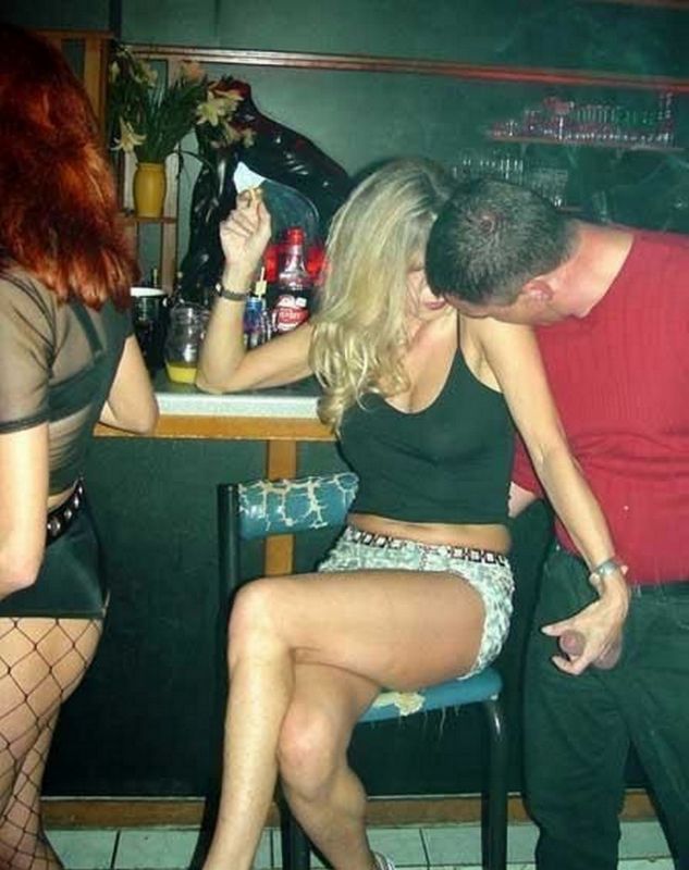 Drunk naked sluts in a bar