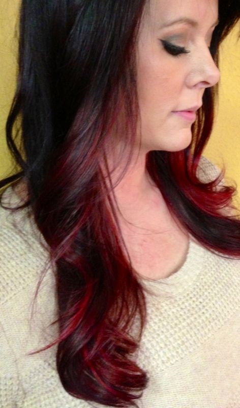 red and blonde reverse ombre
