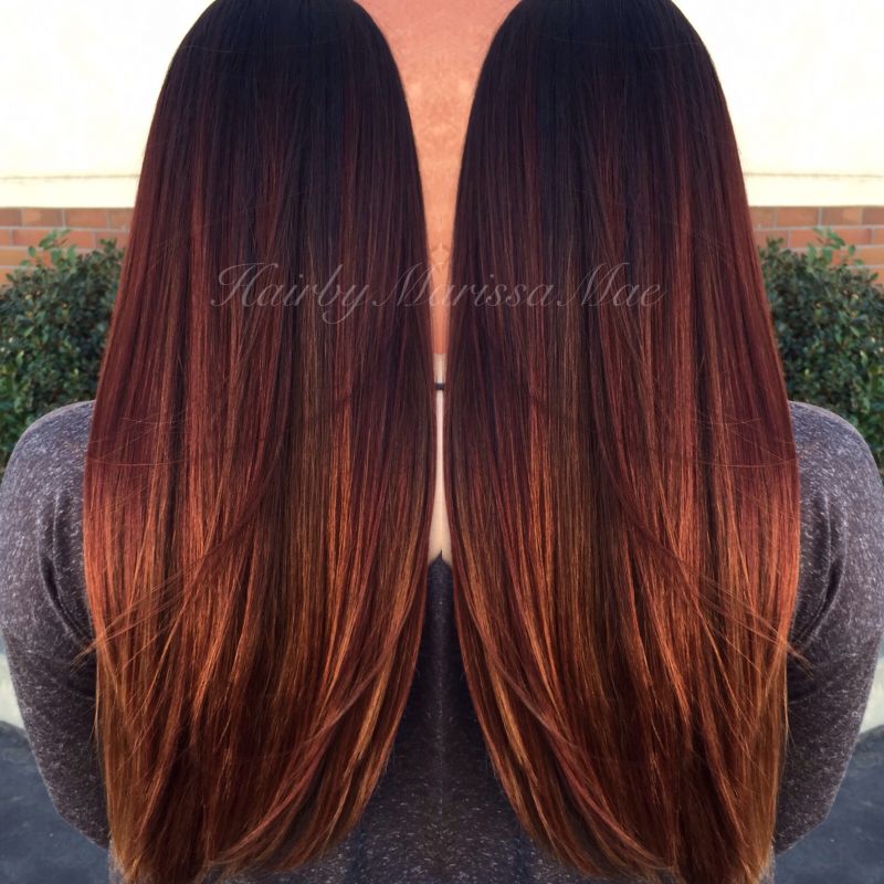 burgundy and blonde reverse ombre