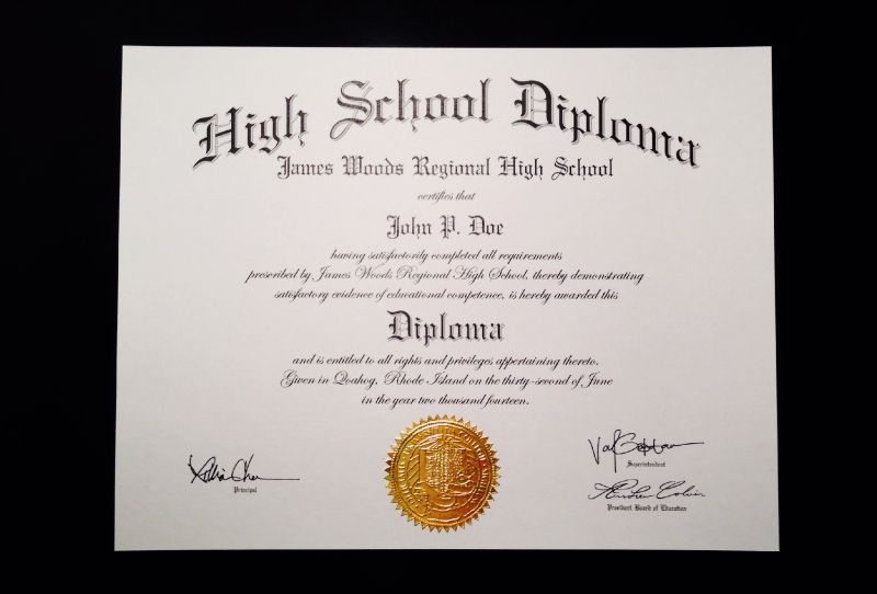 high school diploma fake