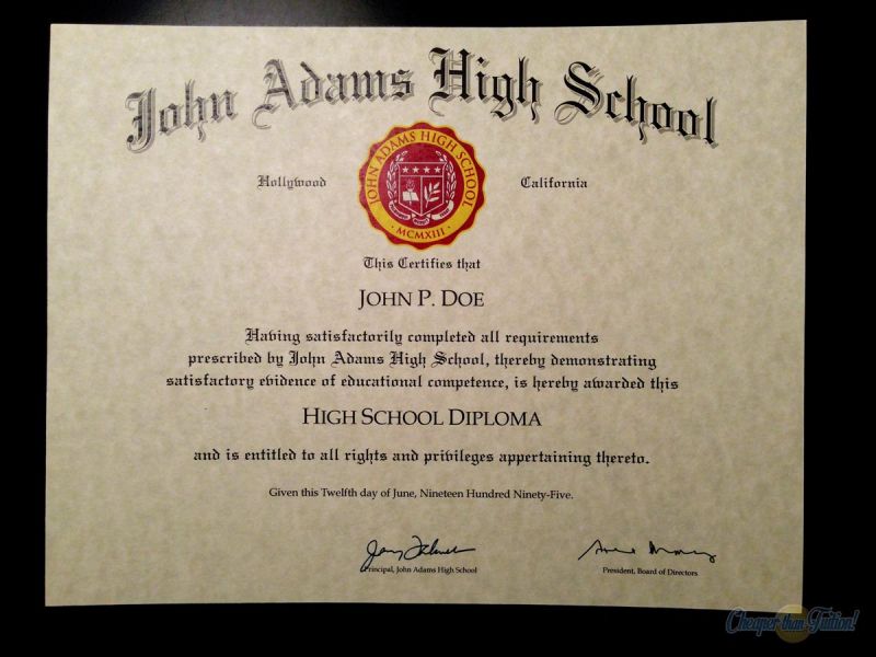 high school diploma blank