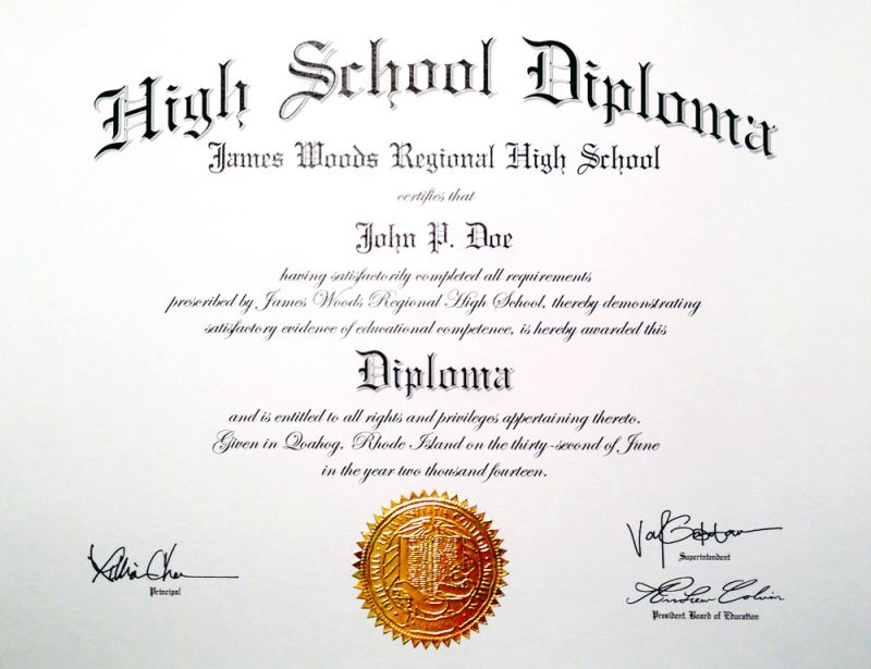 high school diploma template