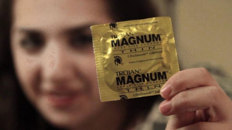 a magnum condom on dick