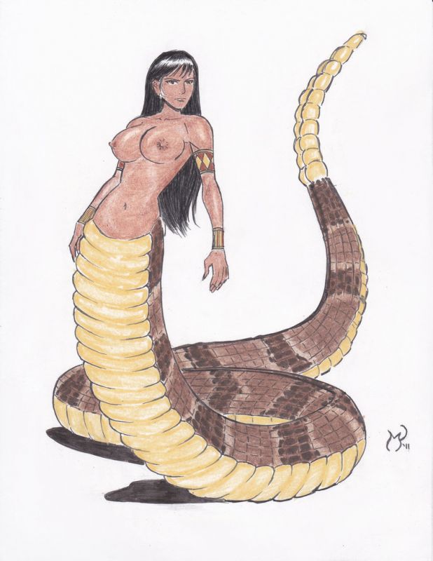 naga snake woman eating person