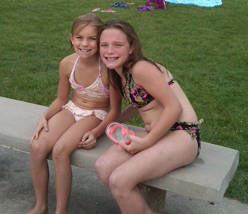 teen girls skinny dipping pool