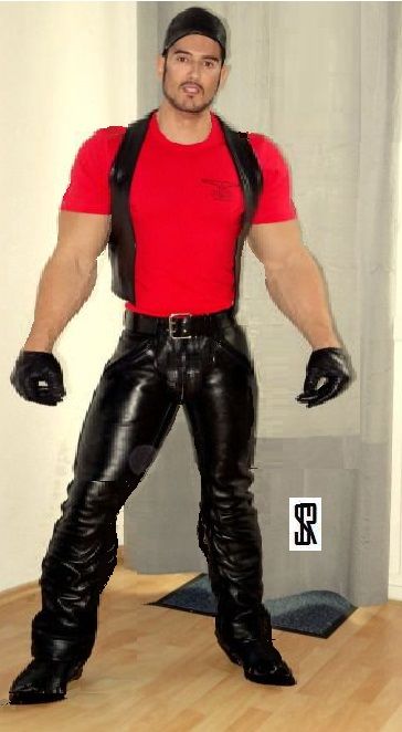 hunk in tight leather