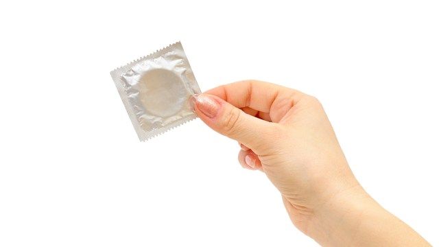 girl with sperm in condom