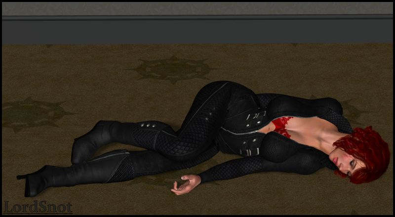 black widow suit off