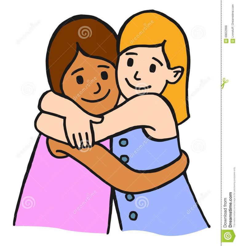 best friends hugging girl