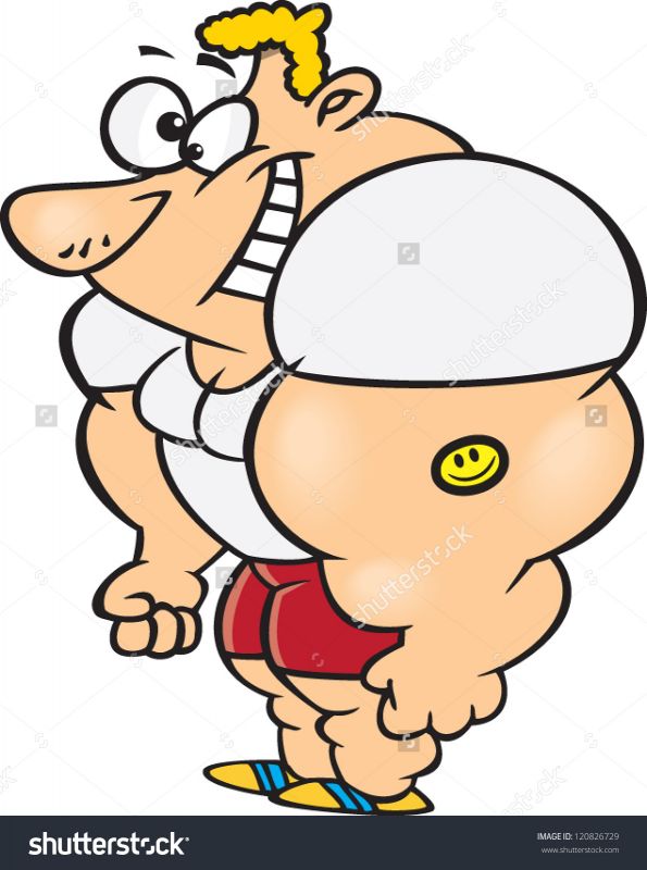 cartoon person with muscles