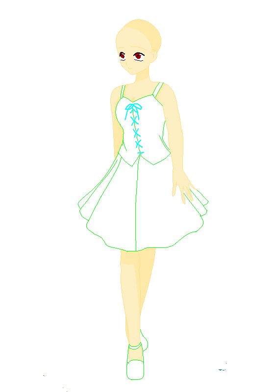 anime girl in victorian dress