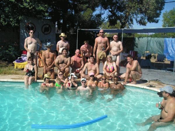 mixed gender nude pool