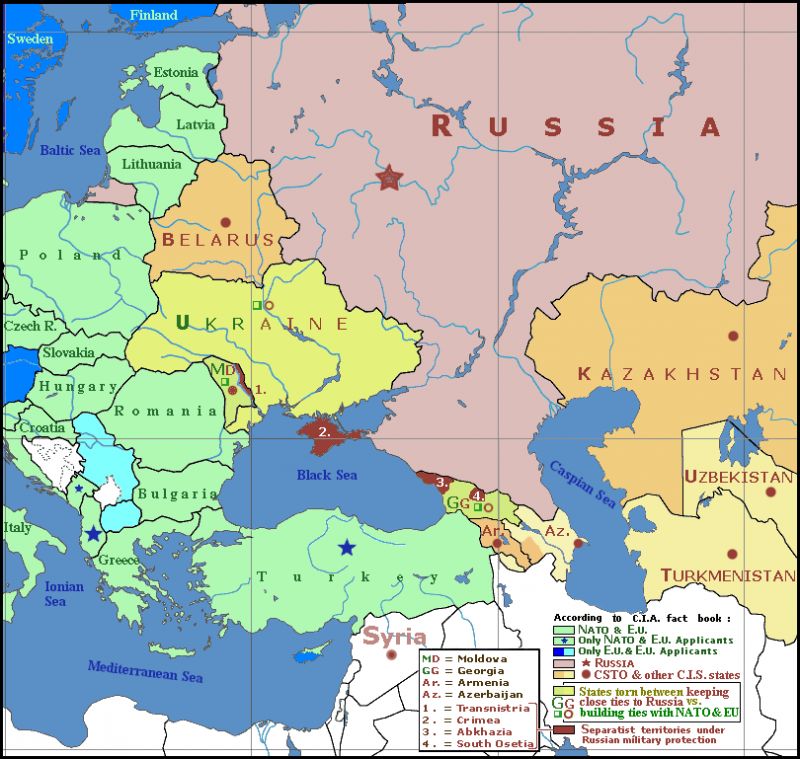 map of russia and europe