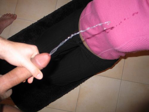 dried cum on her clothes