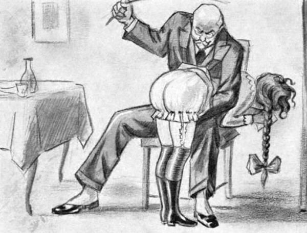 public spanking drawings