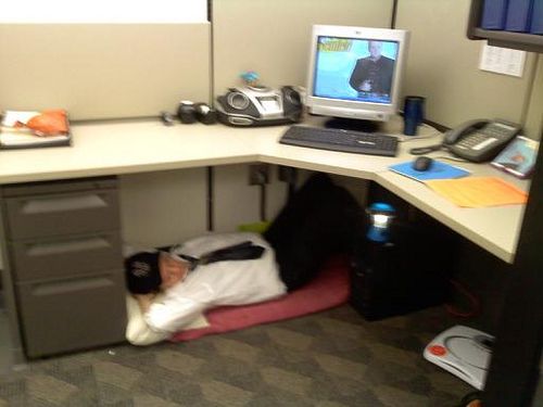 sleeping at desk