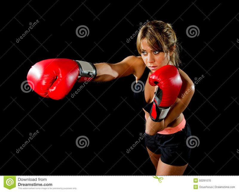 girls boxing knockout punch