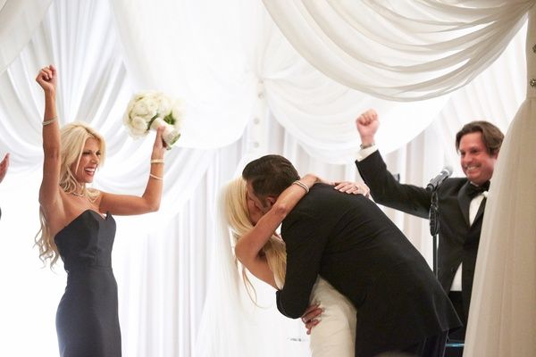 lez bride bridesmaid kissing