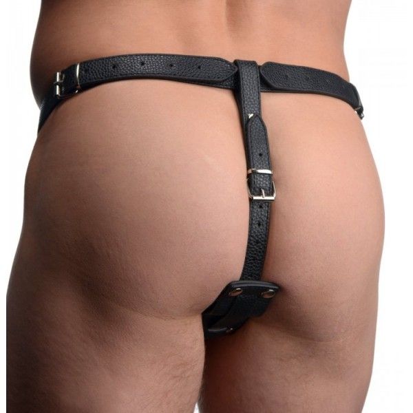 male with butt plug chastity belt