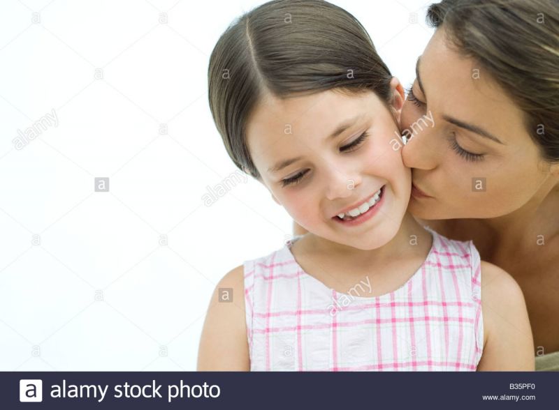 just mom and daughter kissing