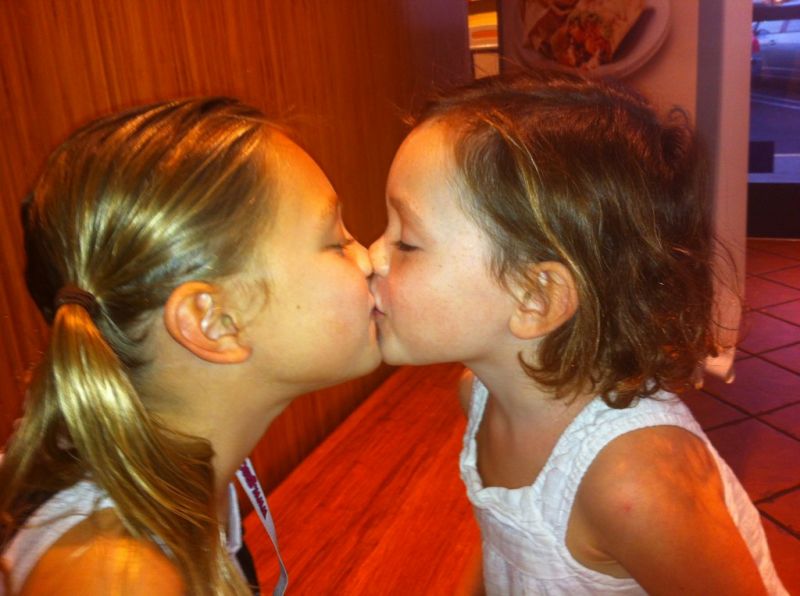 real mother daughter kissing