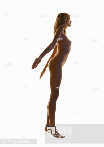 naked girl side view