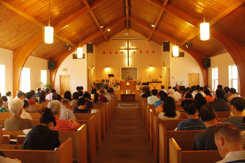 people attending church