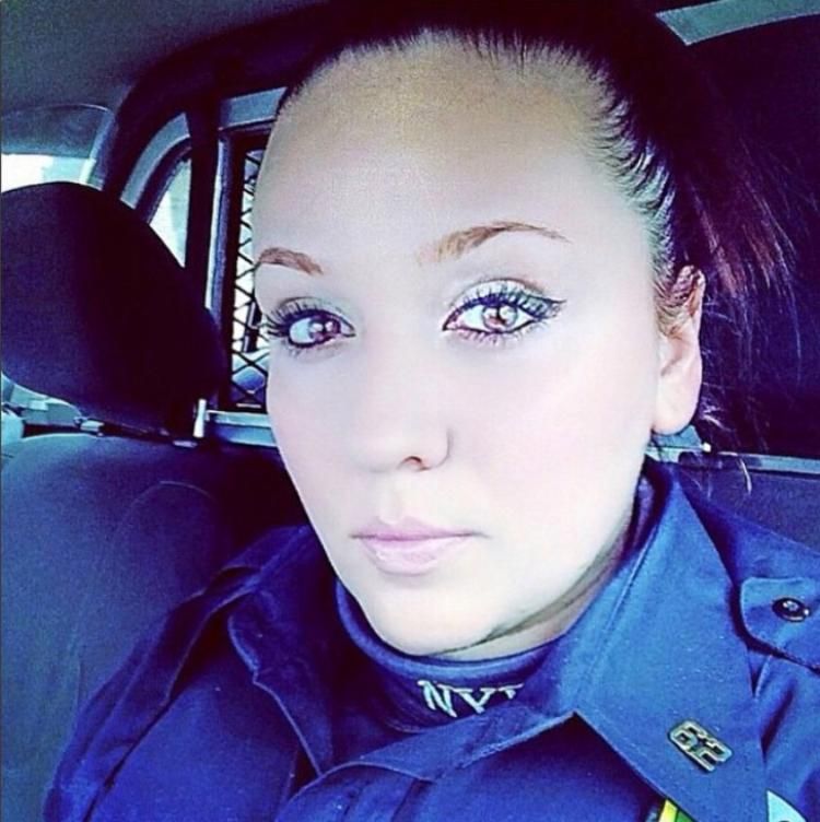 female police officer selfies