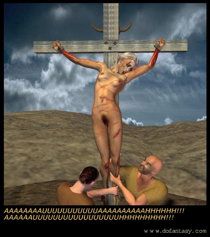 crucified women scourging