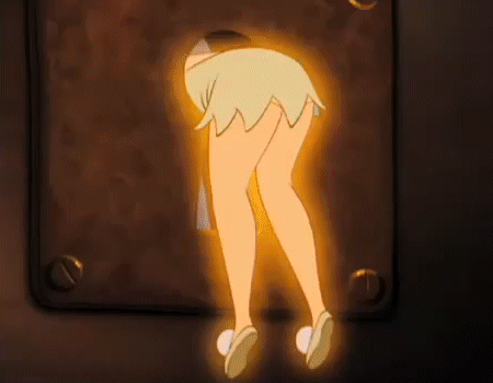 tinkerbell stuck in keyhole gif