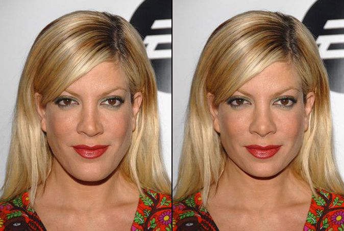 tori spelling nose lopsided s