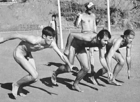 vintage nude swim teams yearbook