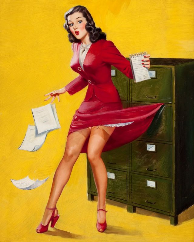 vintage secretary dress heels