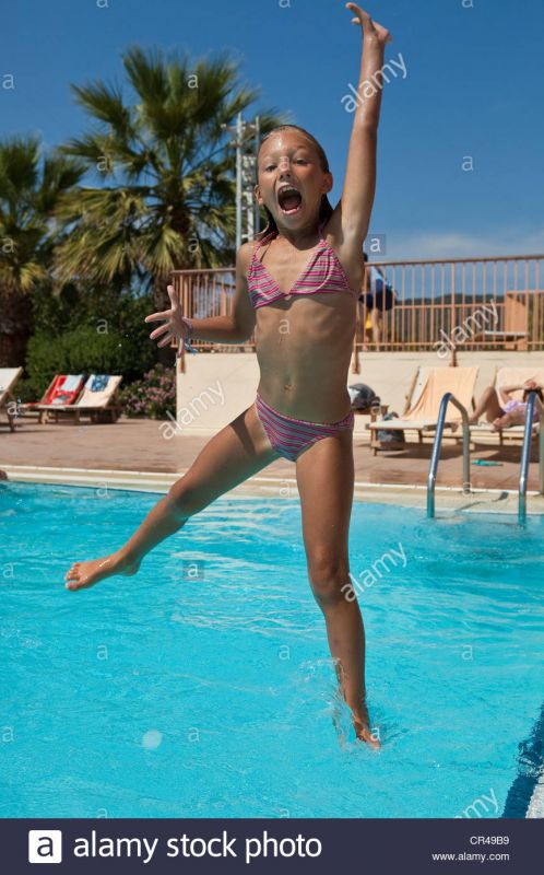 young teen girls swimsuit pool