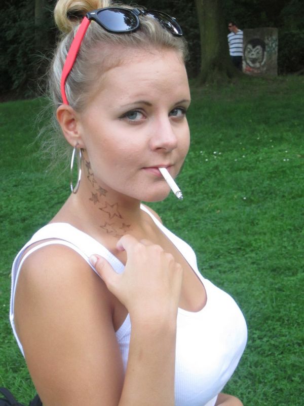 women dangling cigarettes