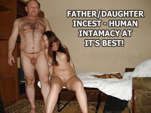 father touching daughter