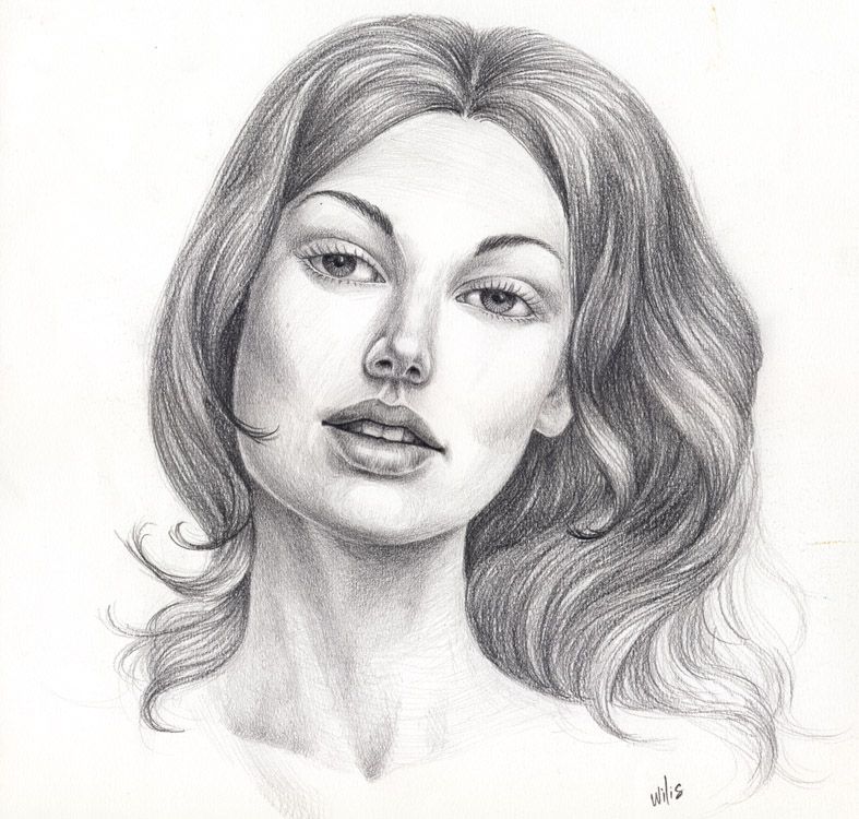 beautiful woman face drawing