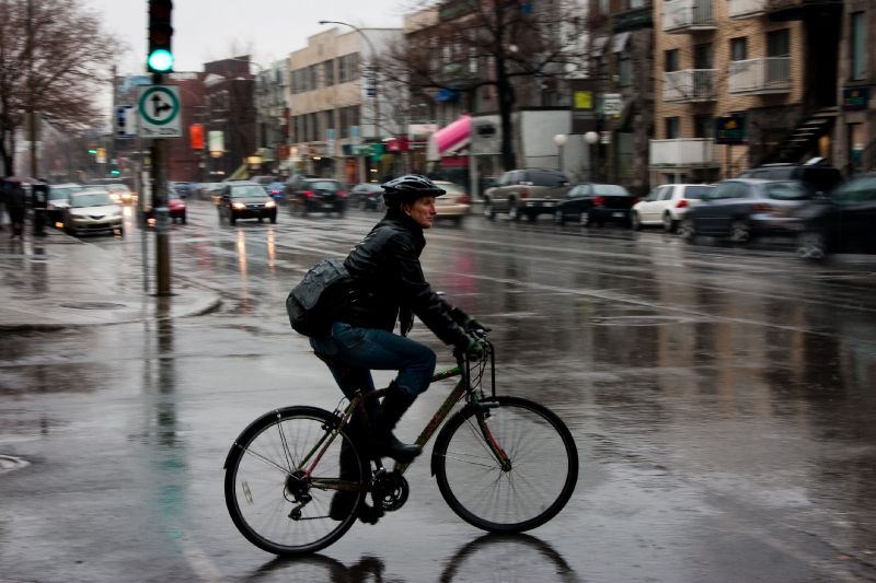 cyclist rain