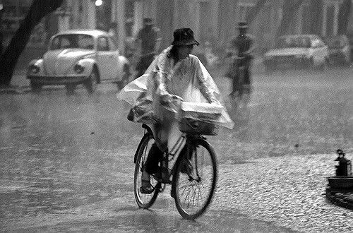 riding in rain gear
