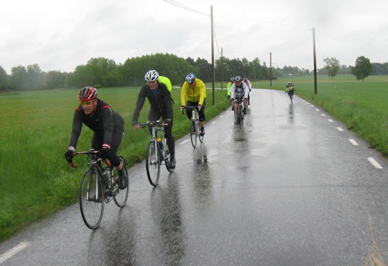 sports bike in rain