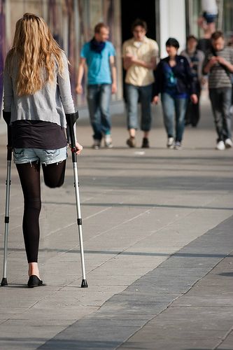 ladies using crutches