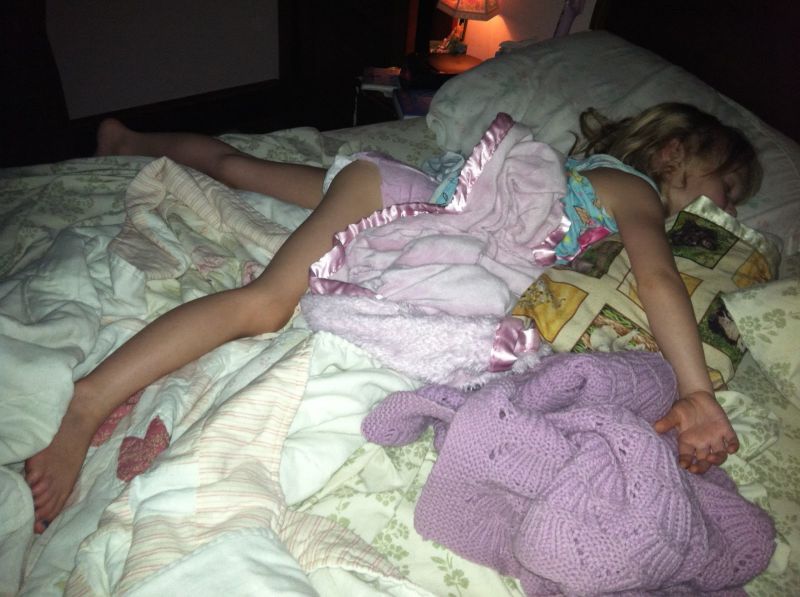 my daughter sleeping in panties
