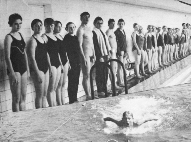 group nude girls swimming pool