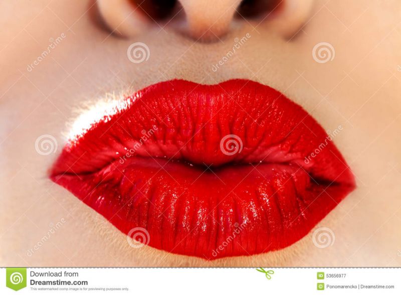 red lipstick fetish tease