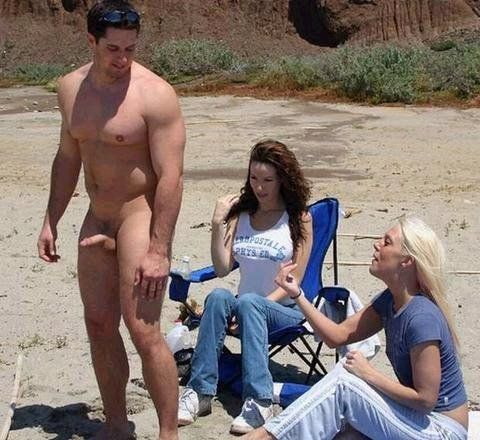 girl touching boner at beach